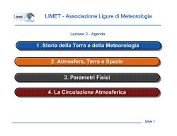 LIMET - Associazione Ligure di Meteorologia 1. Storia della Terra e