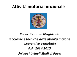 Attività motoria funzionale - Università degli Studi di Pavia
