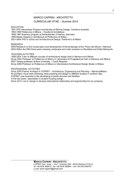 1 MARCO CAPRINI - ARCHITETTO CURRICULUM