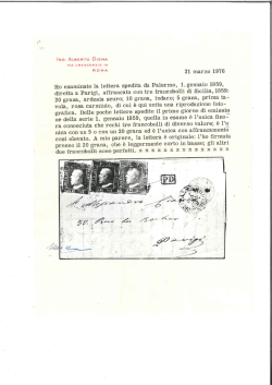 Ho esaminato la lettera spedita da Palermo, 1