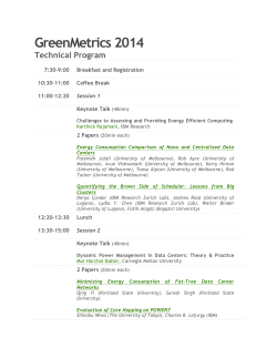 GreenMetrics 2014014 Technical Program