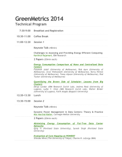 GreenMetrics 2014014 Technical Program