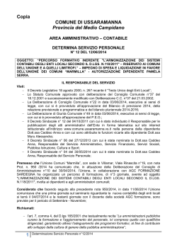 Determina Servizio Personale n°12/2014