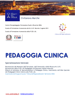 Civitanova Marche, 29 marzo 2014, Pedagogia clinica