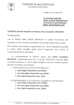 Domanda servizio scuolabus 2014/2015