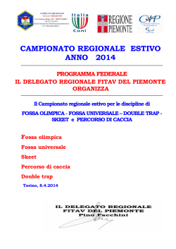 REGOLAMENTO DEL CAMPIONATO ESTIVO PIEMONTE AGG. ALL