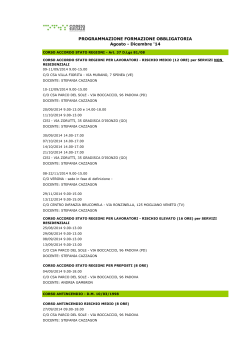 calendario formazione obbligatoria agg al 17-07-2014