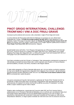 Vino e dintorni - Pinot Grigio International Challenge