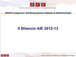 Il Bilancio AIE - Associazione Italiana Epidemiologia