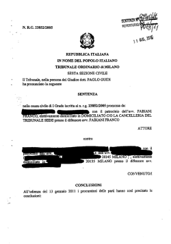 il Tribunale, nella pers&ograve;na del Giudice don. PAOLO GUIDI
