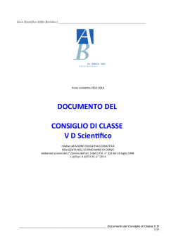 DOCUMENTO DEL CONSIGLIO DI CLASSE V D Scientfico