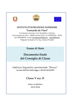 Documento finale del Consiglio di Classe
