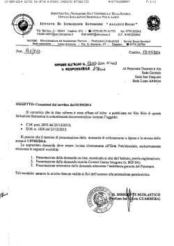 Cessazioni dal servizio dal 01/09/2014