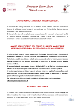 Newsletter Ufficio Stage Febbraio 2014 n.45