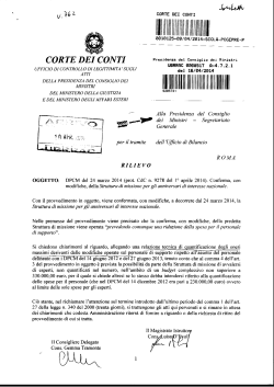 Rilievo della Corte dei Conti del 16/04/2014 n