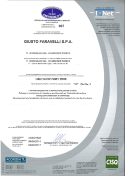 ISO 9001 - Giusto Faravelli SpA