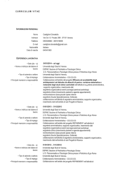 CV - Università degli Studi di Verona