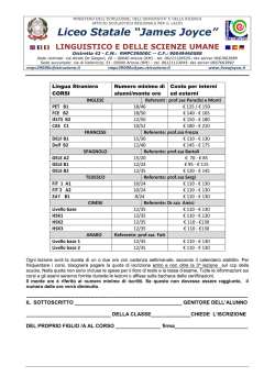 Iscrizione - Liceo Statale J.Joyce