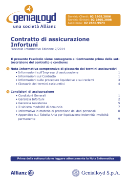 Contratto di assicurazione Infortuni