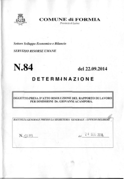 DETERM»INAZIONE - Comune di Formia