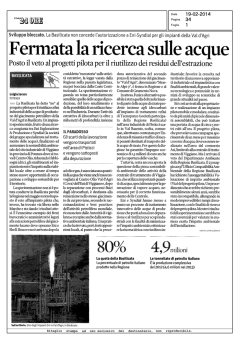 Il Sole 24 Ore (Basilicata-Fermata ricerca sulle acque).