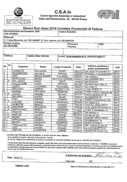 Lista Giocatori Jus Vicenza