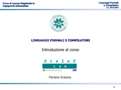 Introduzione e Programma del corso - SisInf Lab