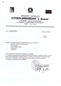 graduatoria docenti primaria - Istituto Comprensivo Quasimodo