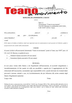 domanda di ammissione a socio