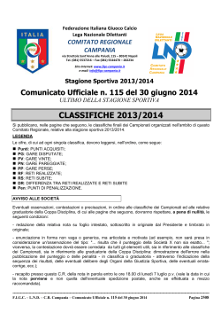 CUClassifiche 2013-2014 - Comitato Regionale Campania