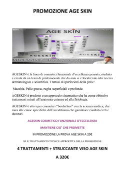 PROMOZIONE AGE SKIN - Ordine degli Avvocati di Milano
