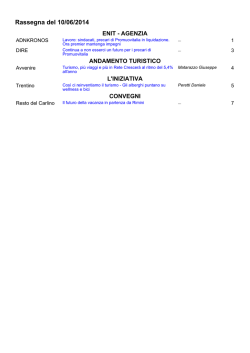 10-06-2014, Martedi - Rassegna Stampa ENIT