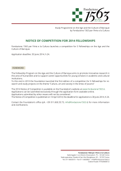 notice of competition for 2014 fellowships