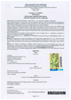 Iscrizione Albo Gestori Ambientali GE539 del 24