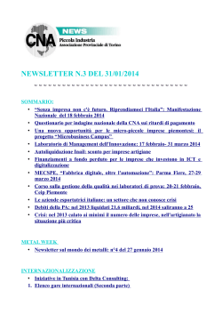 NEWSLETTER N.3 DEL 31/01/2014