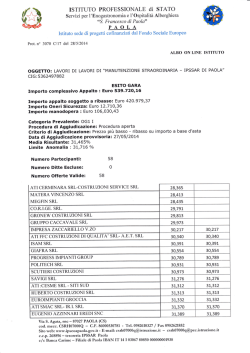 Esito gara - Lavori di manuetenzione straordinaria