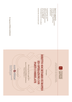 diritto societario europeo ed operazioni con parti correlate