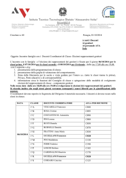 Incontro Famiglie-Docenti Coordinatori Classe Elezioni