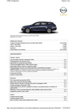 Dotazione di serie Opel Insignia Sports Tourer Autocarro