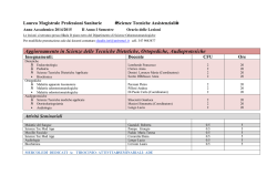II anno - I semestre - Scienze odontostomatologiche e maxillo facciali