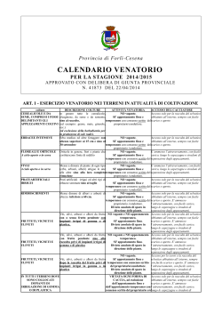 calendario venatorio 2014-2015 - Provincia di Forlì