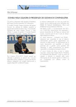 Donelli nella squadra di presidenza dei giovani di Confindustria