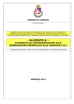 allegato a – elaborato di controdeduzioni alle osservazioni