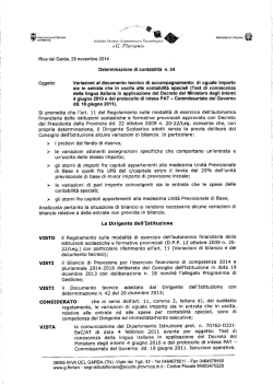 Determinazione n.34. Variazioni al documento