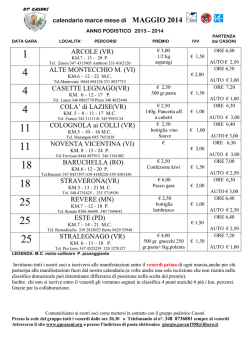 Gruppo podistico calendario marce mese di MARZO 07