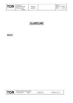 ISTRUZIONI CLARO 945 REV.1