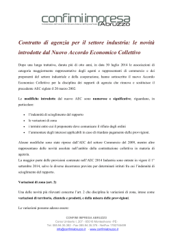 26/09/2014 Contratto di agenzia per il settore industria
