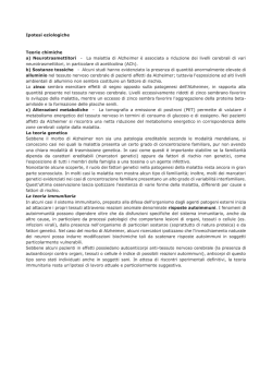 Ipotesi eziologiche vedi PDF