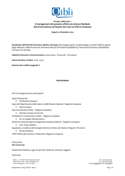 Il management del paziente affetto da Sclerosi Multipla: dati di