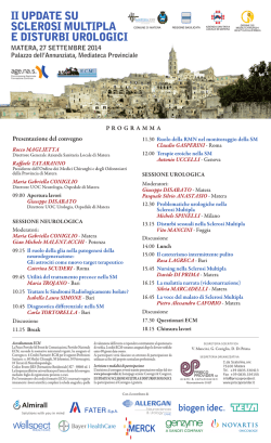 II UPDATE SU SCLEROSI MULTIPLA 27 SETTEMBRE MATERA